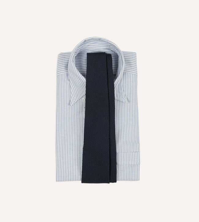 Navy Shantung Silk Hand-Rolled Tie Main Image
