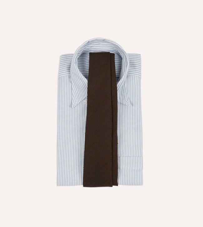 Brown Shantung Silk Hand-Rolled Tie Main Image