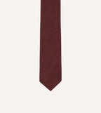 Burgundy Herringbone Shantung Silk Tipped Tie