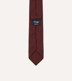 Burgundy Herringbone Shantung Silk Tipped Tie