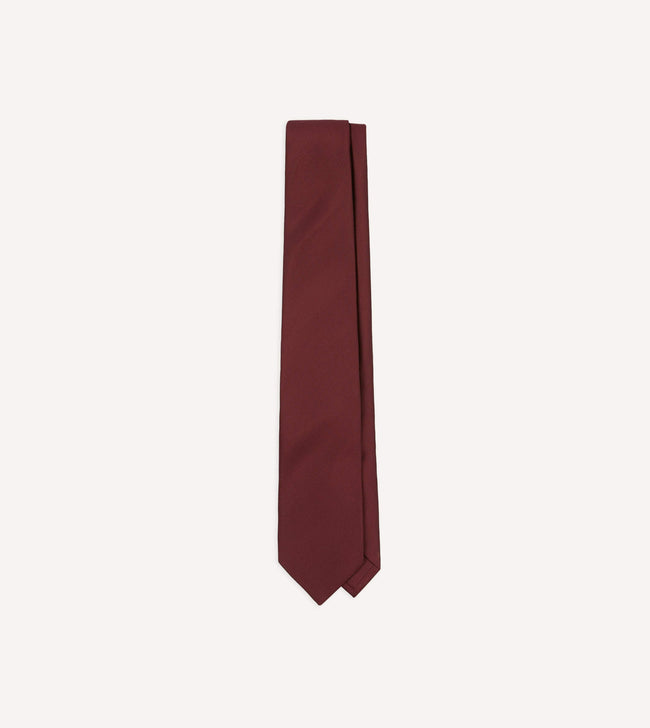 Burgundy 50oz Silk Twill Tipped Tie Hover Image