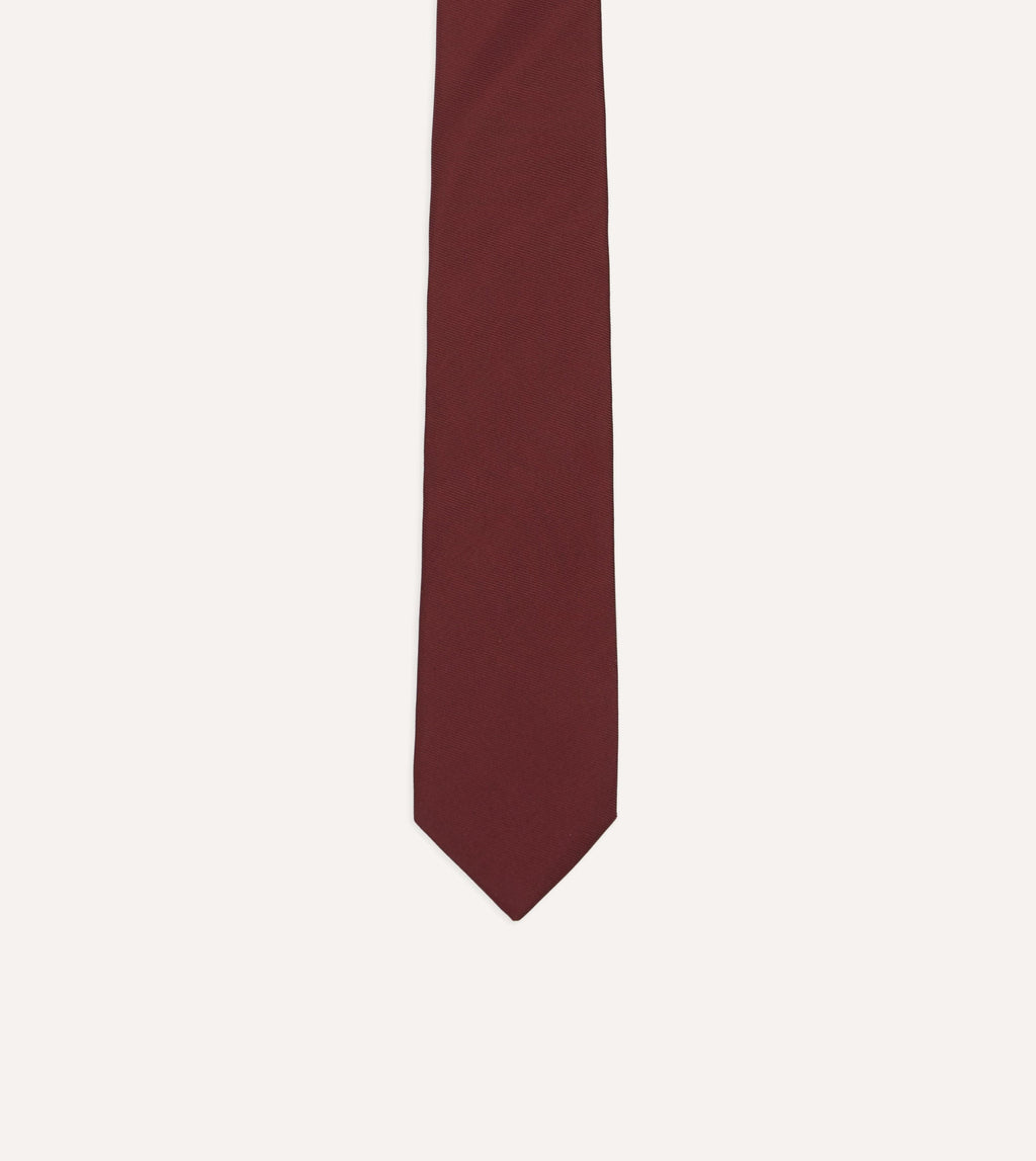 Burgundy 50oz Silk Twill Tipped Tie