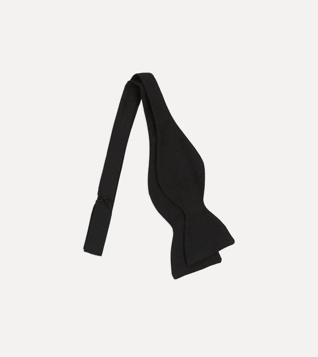 Black Self-Tie Silk Butterfly Bow Tie Hover Image