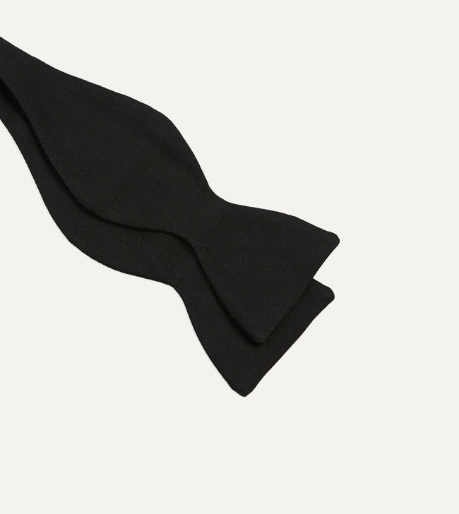 Black Self-Tie Silk Butterfly Bow Tie Main Image