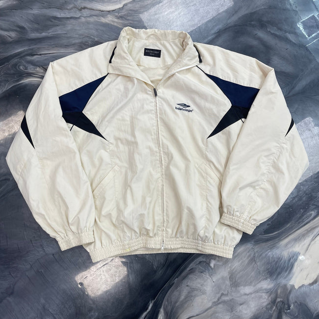 Balenciaga 3B Sports Icon Track Jacket Cream/Blue Main Image
