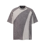 EXTREME CAUSE Textured Panel Acid Wash T-Shirt