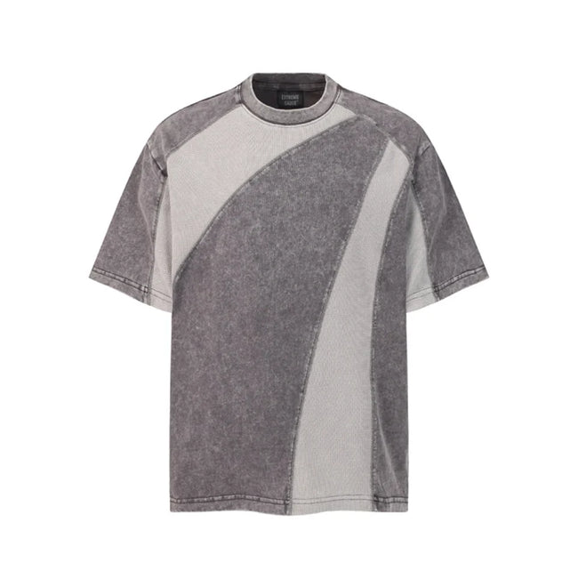 EXTREME CAUSE Textured Panel Acid Wash T-Shirt Hover Image