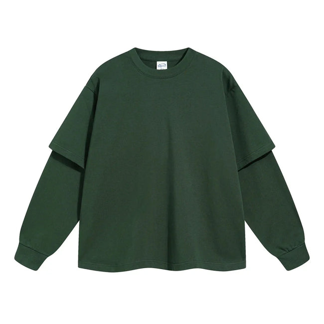 Essential Mock Double Layer Long Sleeve Shirt Main Image