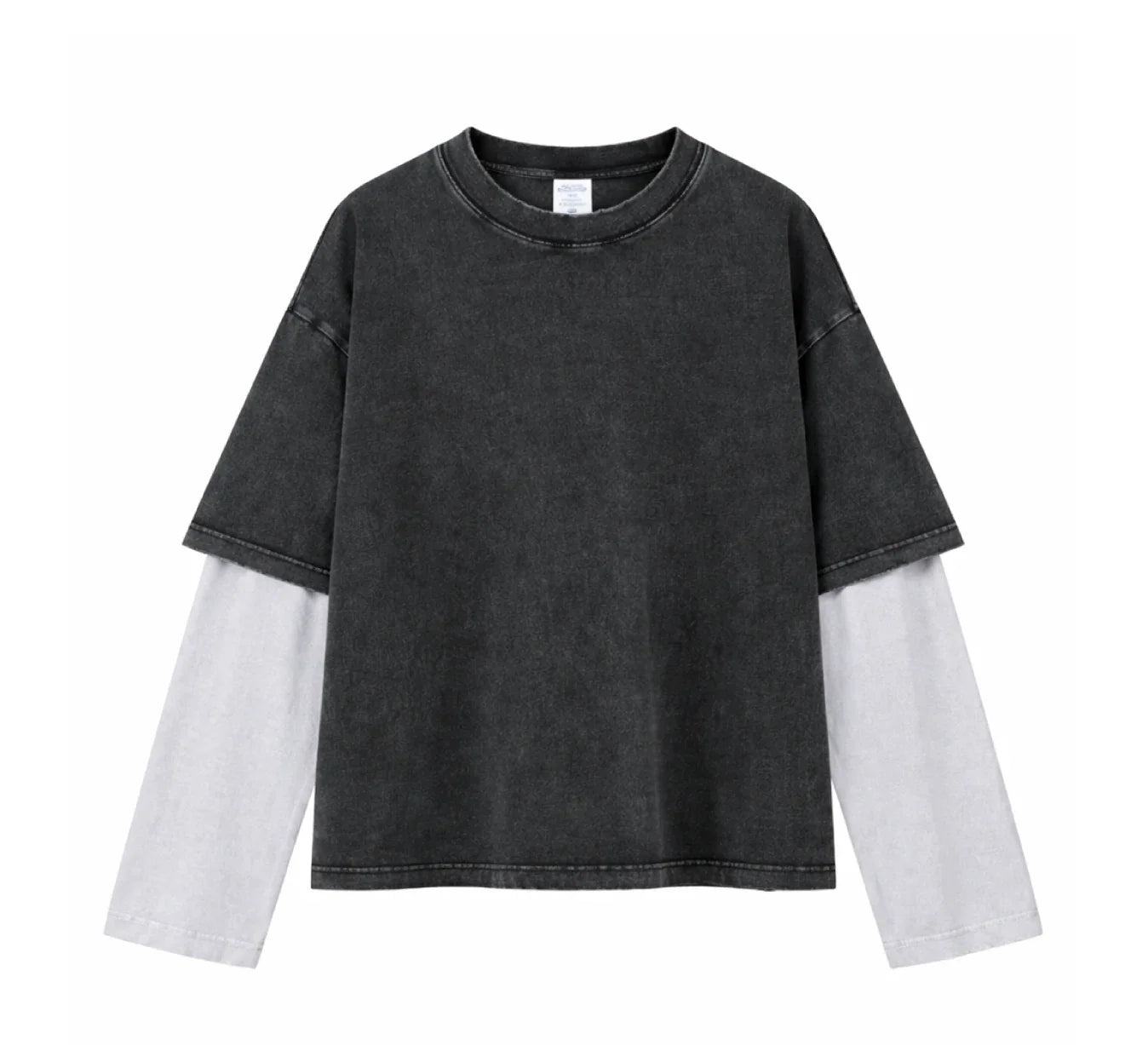 Essential Vintage Wash Double Layer Long Sleeve