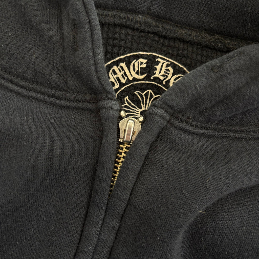Chrome Hearts Vintage Gold Horseshoe Thermal Zip Up Hoodie