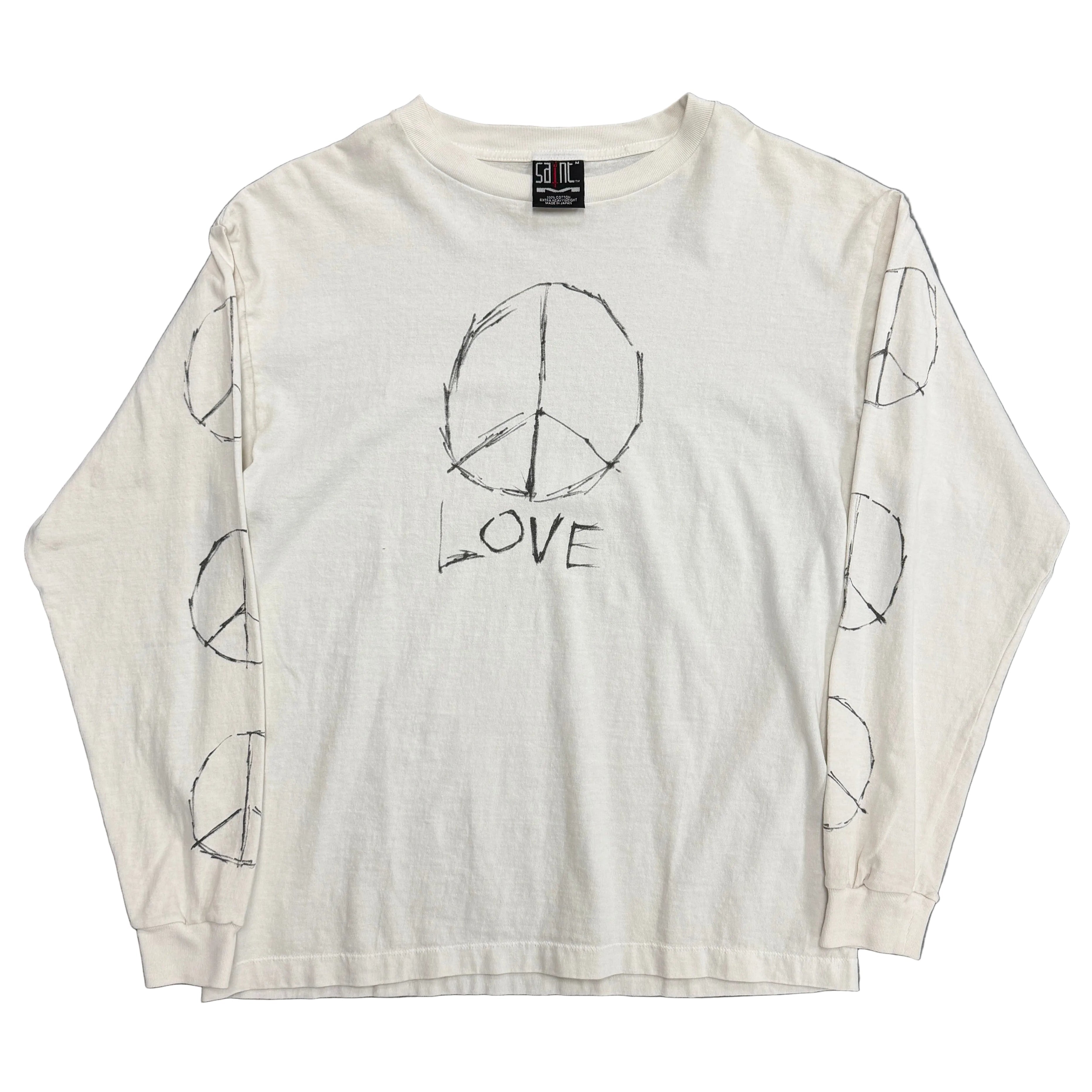 Saint Mxxxxxx Peace & Love Long-sleeve Tee Cream
