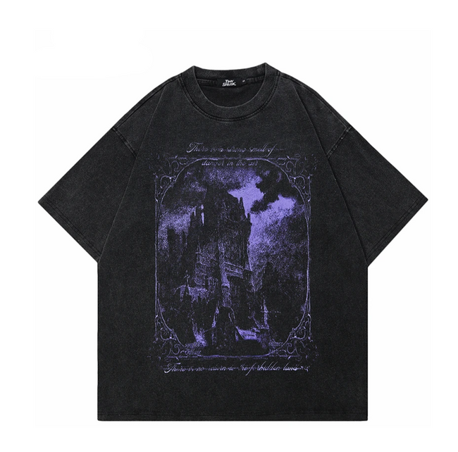 'Gothic Castle' Graphic Print T-Shirt Hover Image