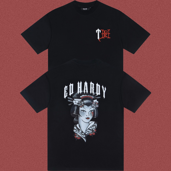 Trapstar x Ed Hardy Geisha Graphic Tee - Black Hover Image