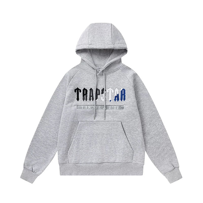 Trapstar Style Autumn/Winter Gradient Logo Graphic Hoodie - Heather Grey Hover Image