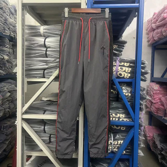 Trapstar Piping Track Pants - Dark Grey/Red Hover Image