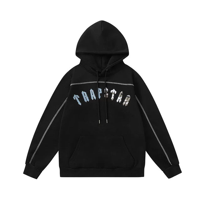 Trapstar Style Autumn/Winter Multi-Color Gradient Arch Logo Hoodie - Black Hover Image