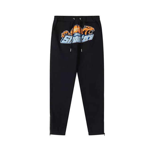 Trapstar Style Autumn/Winter Blue & Orange Shooters Sweatpants - Black Hover Image