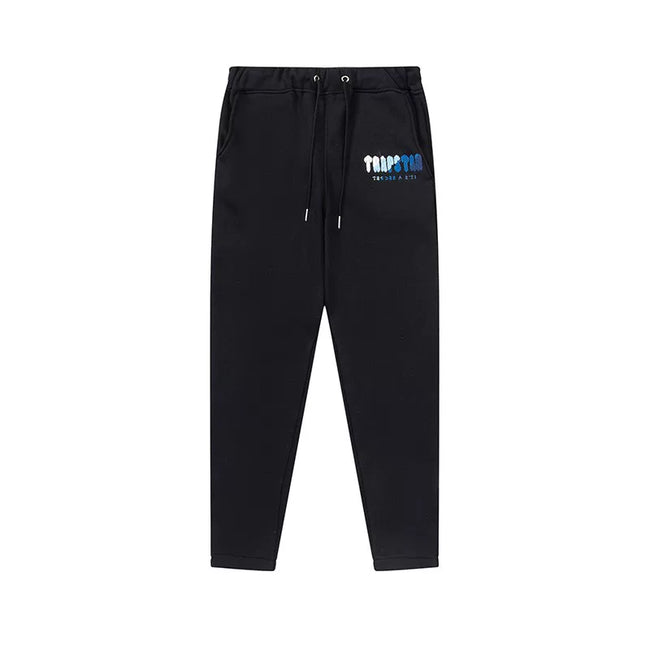 Trapstar Style Autumn/Winter Blue-Grey Gradient Hip-Print Sweatpants - Black Hover Image