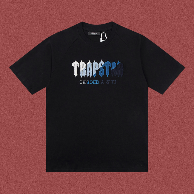Trapstar Gothic Gradient Logo Tee - Black/Blue Hover Image