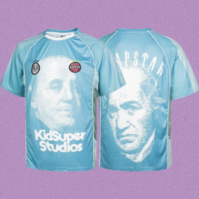 Trapstar x KidSuper Studios Franklin Graphic Jersey - Sky Blue Hover Image