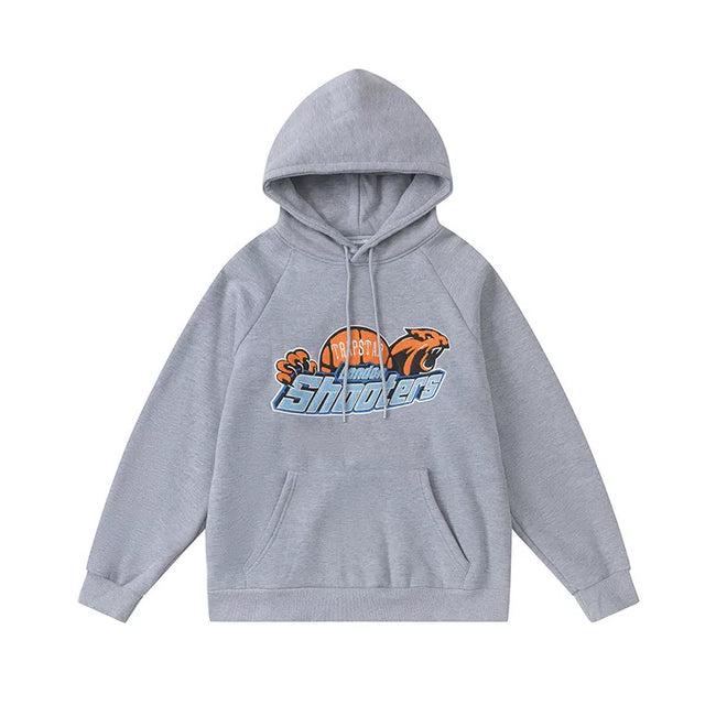 Trapstar Style Autumn/Winter Blue & Orange Shooters Hoodie - Heather Grey Hover Image