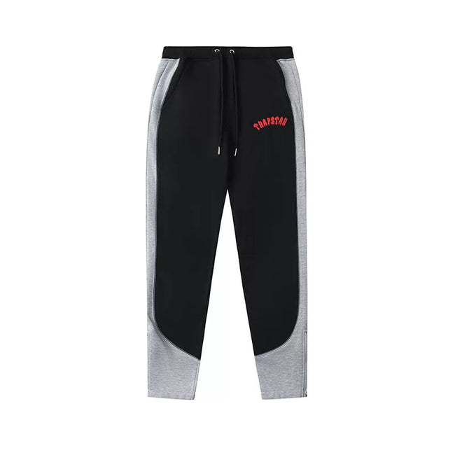 Trapstar Style Autumn/Winter Colorblock Red Logo Sweatpants - Black/Grey Hover Image