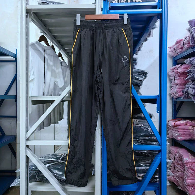 Trapstar Piping Track Pants - Black/Yellow Hover Image