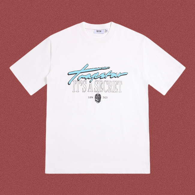 Trapstar "It's A Secret" Script Graphic Tee - White/Blue Hover Image