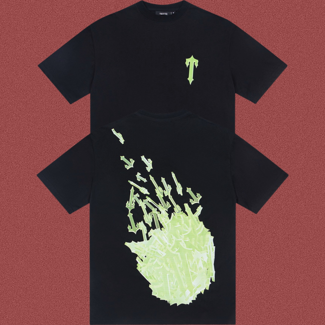 Trapstar Neon Green Multi-T Explosion Tee - Black Hover Image