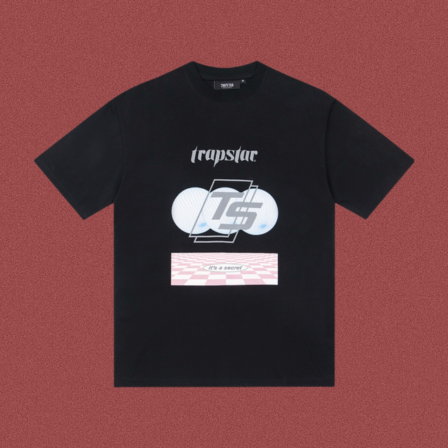 Trapstar Checkered Grid "TS" Graphic Tee - Black Hover Image