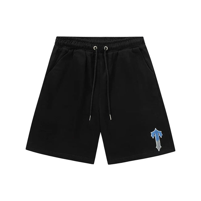 Trapstar Irongate Arch Small T Sweat Shorts - Black/Blue Hover Image