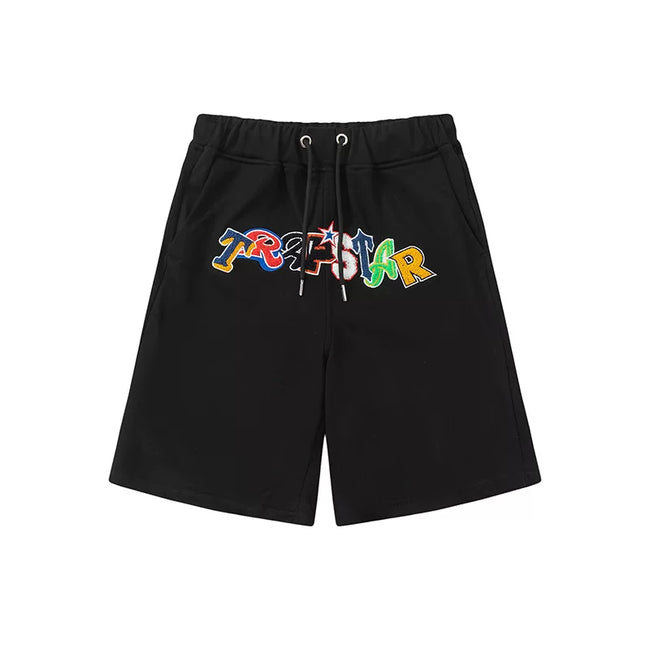 Trapstar Multi-Color Graffiti Logo Sweat Shorts - Black Hover Image