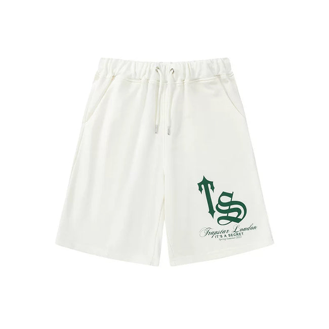 Trapstar London TS Monogram Sweat Shorts - Off-White/Green Hover Image
