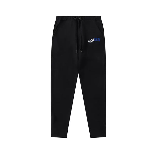 Trapstar Style Autumn/Winter Mini-Logo Hip-Print Sweatpants - Black/Blue Hover Image