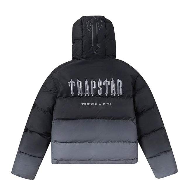 Trapstar Ombre Fade Puffer Jacket - Black/Grey Main Image