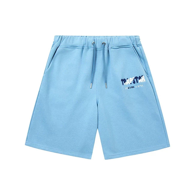 Trapstar Graffiti Logo Sweat Shorts - Sky Blue Hover Image