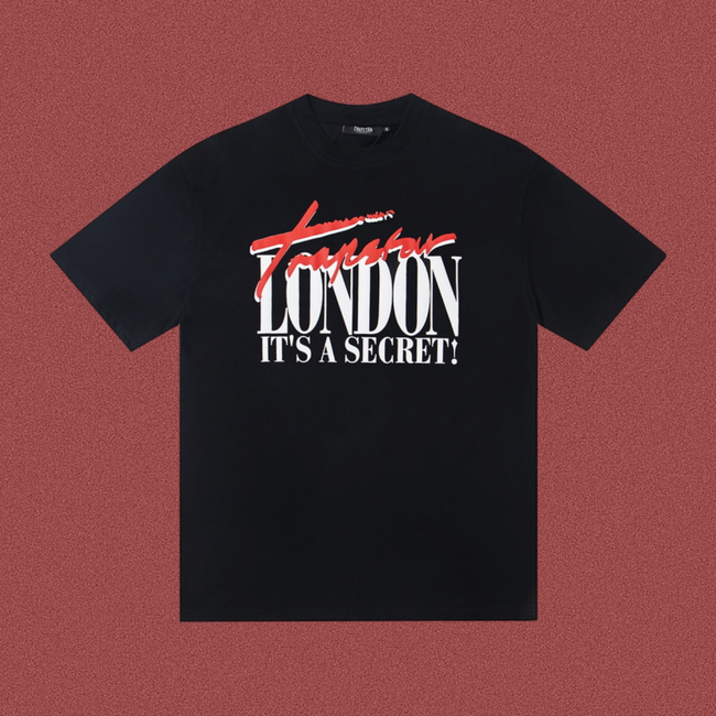 Trapstar London Secret Script & Block Logo Tee - Black/Red Hover Image
