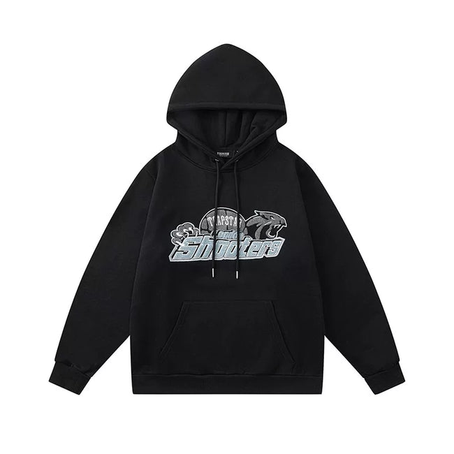 Trapstar Style Autumn/Winter Blue & Black Shooters Hoodie - Black Hover Image