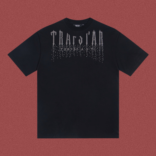 Trapstar Dripping Gothic Lettering Graphic Tee - Black Hover Image