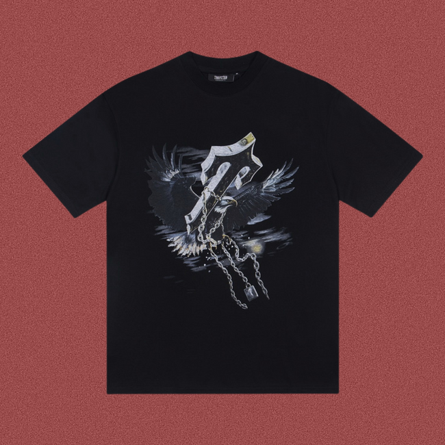 Trapstar Eagle & Broken Chains Graphic Tee - Black Hover Image