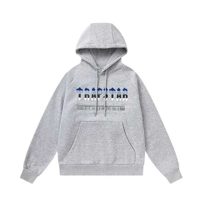 Trapstar Style Autumn/Winter Casual Graphic Hoodie - Heather Grey Hover Image