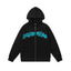 Trapstar Style Autumn/Winter Teal & Blue Gradient Full-Zip Hoodie - Black