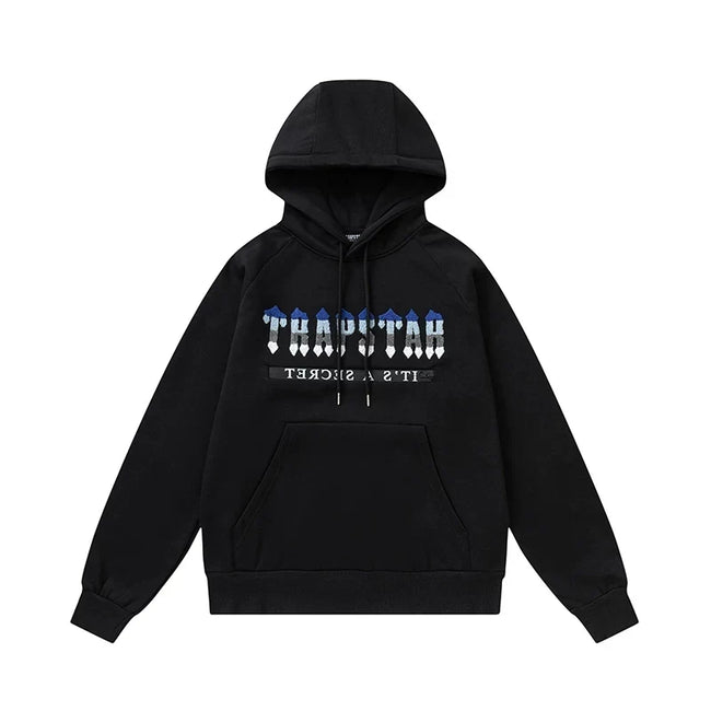 Trapstar Style Autumn/Winter Casual Graphic Hoodie - Black Hover Image