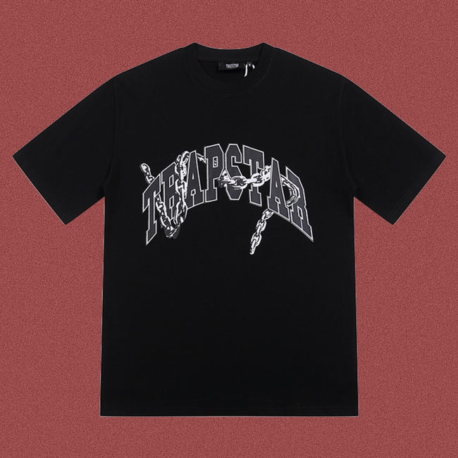 Trapstar Chain Link Arch Logo Tee - Black Hover Image