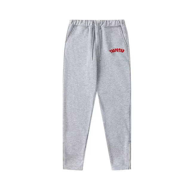 Trapstar Style Autumn/Winter Hip-Print Sweatpants - Heather Grey/Red Hover Image