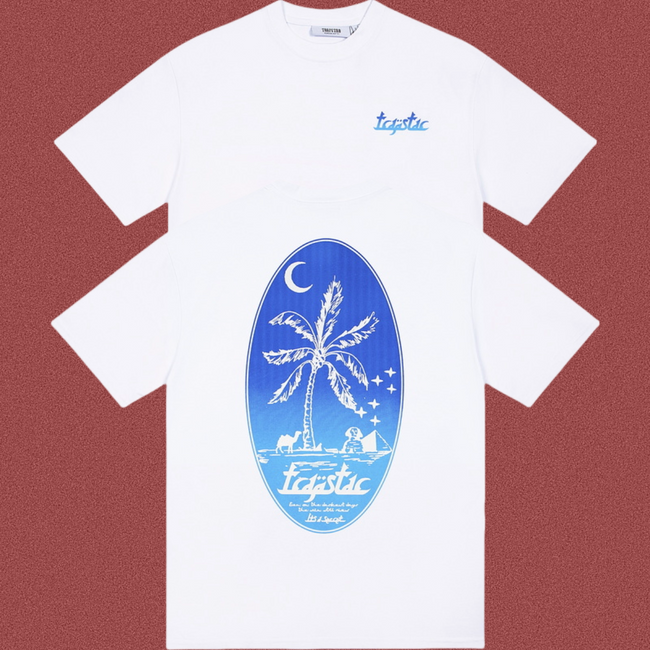 Trapstar Palm Tree Night Oval Graphic Tee - White Hover Image