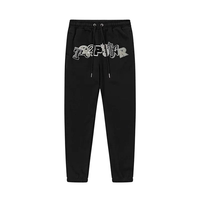 Trapstar Style Autumn/Winter Camo Patchwork Sweatpants - Black Hover Image