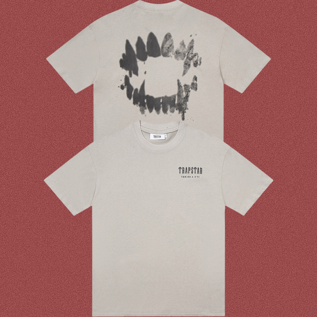Trapstar Grills & Fangs Back Graphic Tee - Off-White/Sand Hover Image