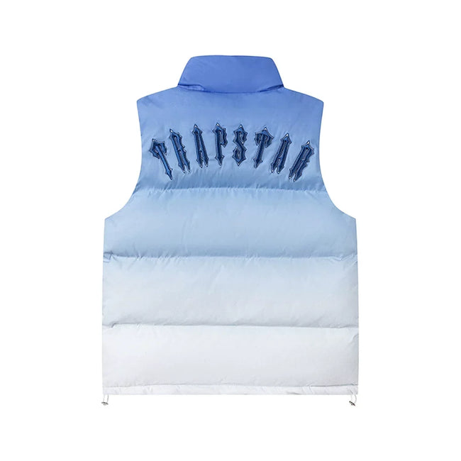 Trapstar Ombre Fade Puffer Vest - Blue/White Main Image