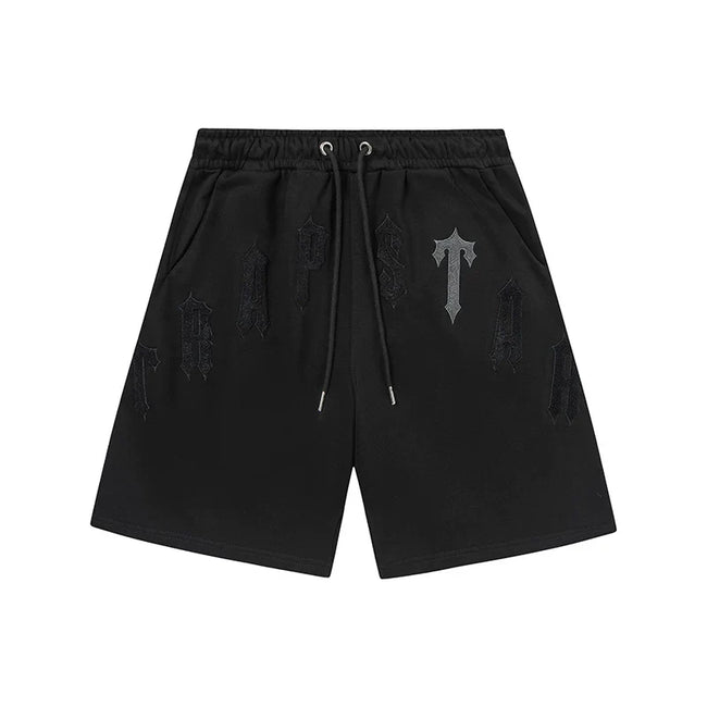 Trapstar Tonal Gothic Arch Logo Sweat Shorts - Black Hover Image